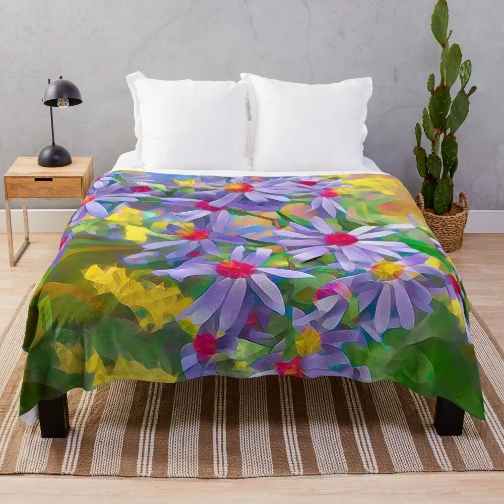 Mother Nature's Bouquet, Impression, Organic Arrangement of Native Flowers Throw Blanket Bed Fashionable for sofa Blankets