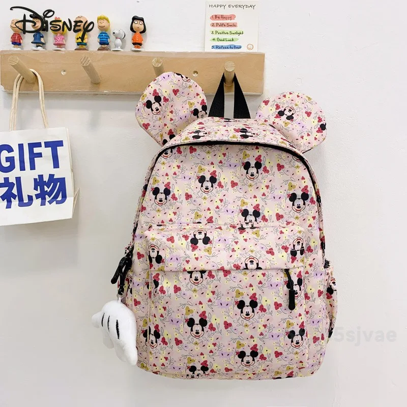 Disney 2025 New Student Backpack Fashion High Quality Girl Backpack Cartoon Cute Versatile Multi Functional Children's Backpack