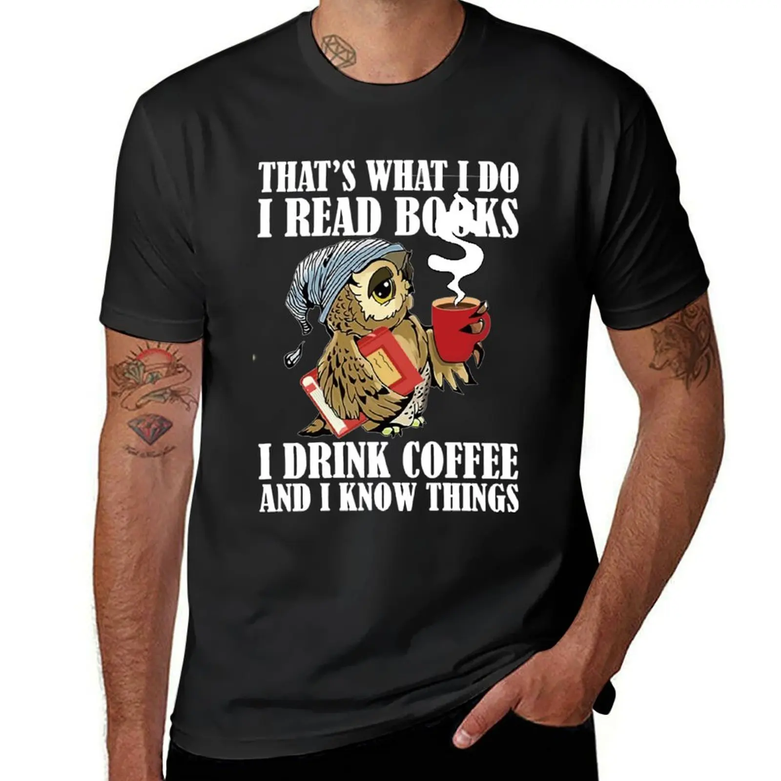 

That s What I do I Read Books I Drink Coffee Owl Lover Pullover Hoodie T-Shirt oversized sports fans mens t shirts