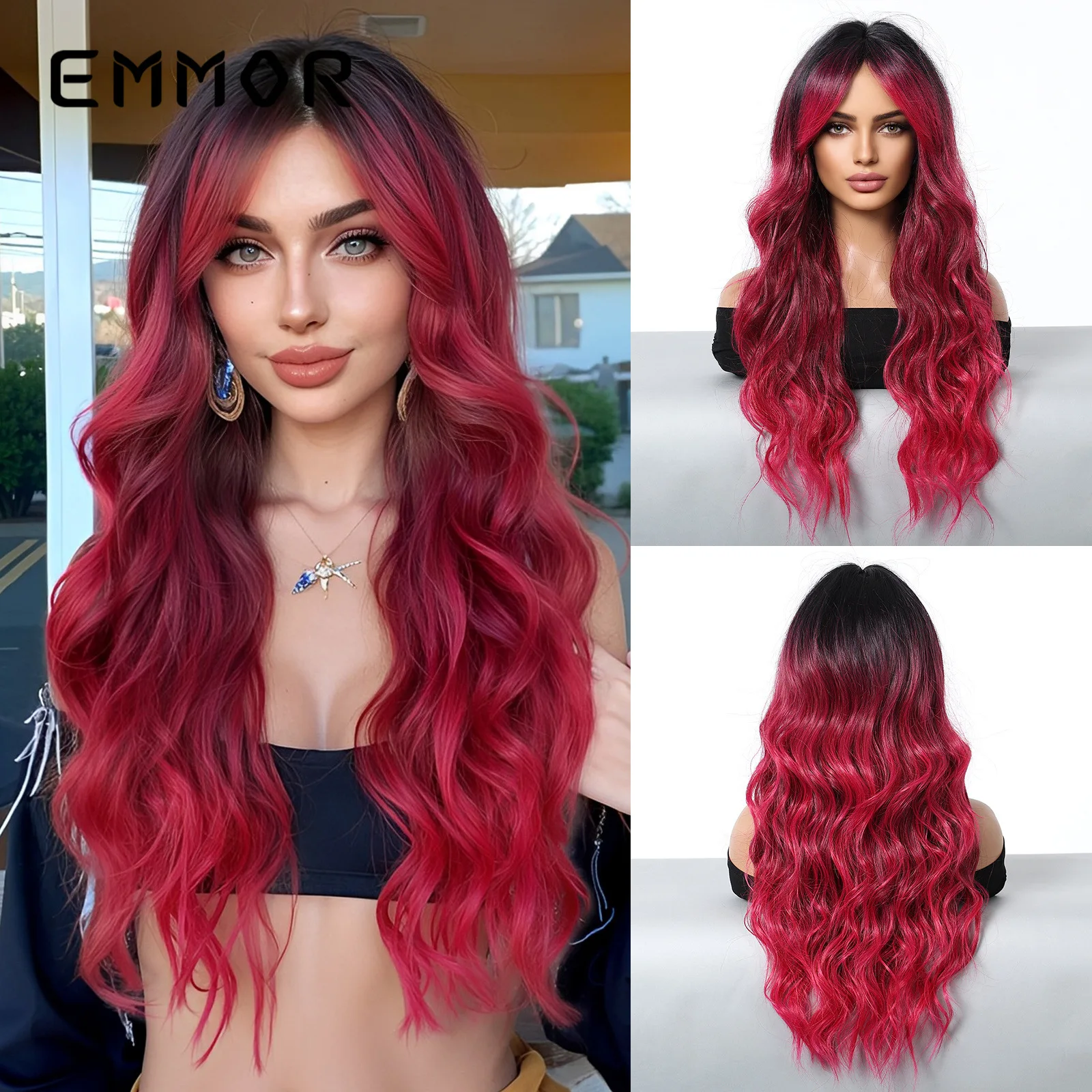 Women Natural Long Big Curly Wig European American Trend Style Halloween Party Full Head Wig Easy To Shape