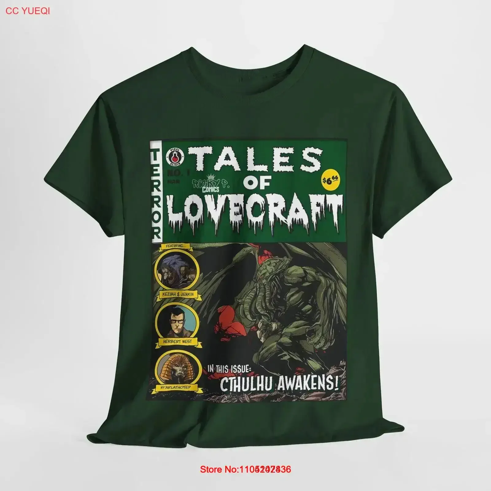 Camiseta Cthulhu Awakens H P Lovecraft Ricky Comics de algodón pesado, estilo vintage, ligeramente versátil, cómoda y a la moda