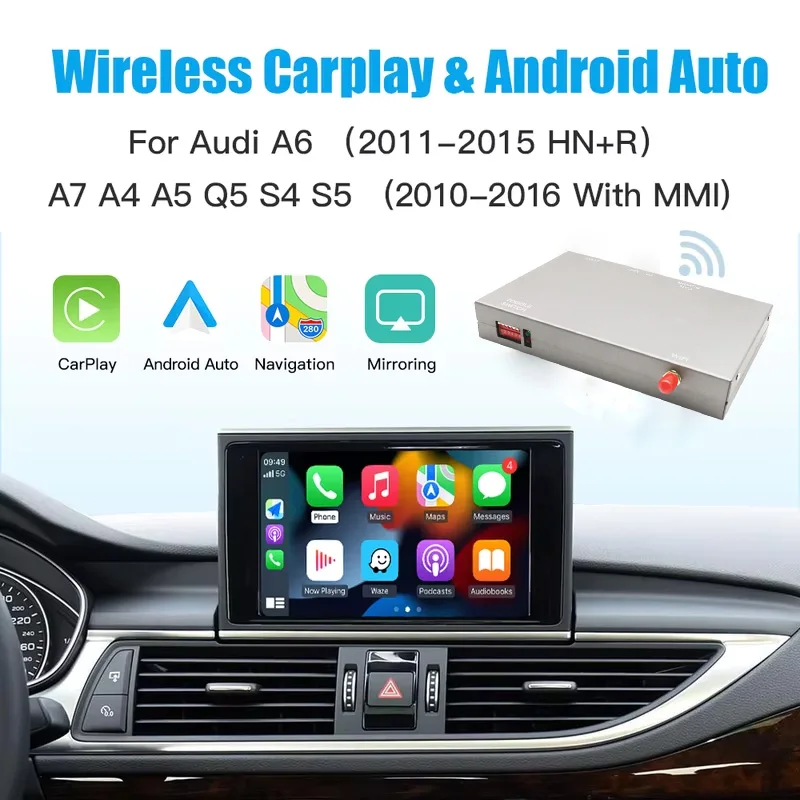 AUTOABC Drahtlose  CarPlay Geeignet Für Audi A1 A3 A4 A5 A6 A8 Q2 Q3 Q5 Q7 MMI Modul Android Auto Spiegel Reverse Kamera