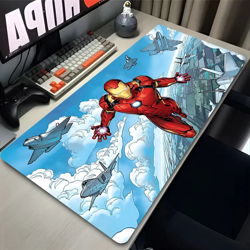 Marvel Iron Man Computer Mouse Pad Gaming MousePad Gamer Large Mouse Mat 30x80cm Mause Carpet PC Desk Play Mat Keyboard Desk Mat