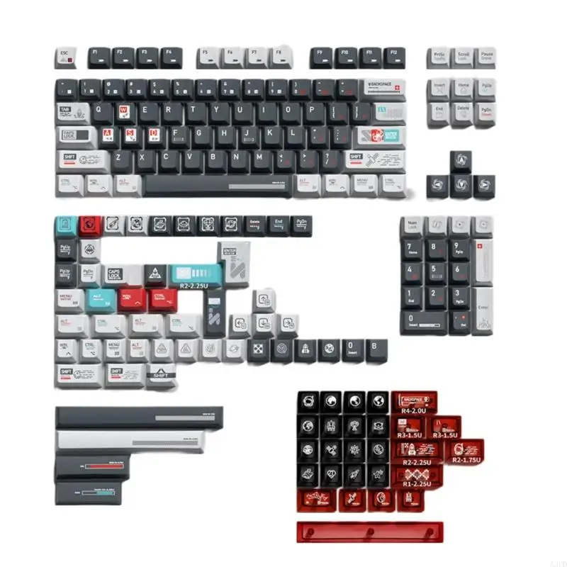 A3PD 183 Key Keycap Set Comfortable with Rich Detailed and Moon Project Theme for Gaming and Office Mechanical Keyboards Use