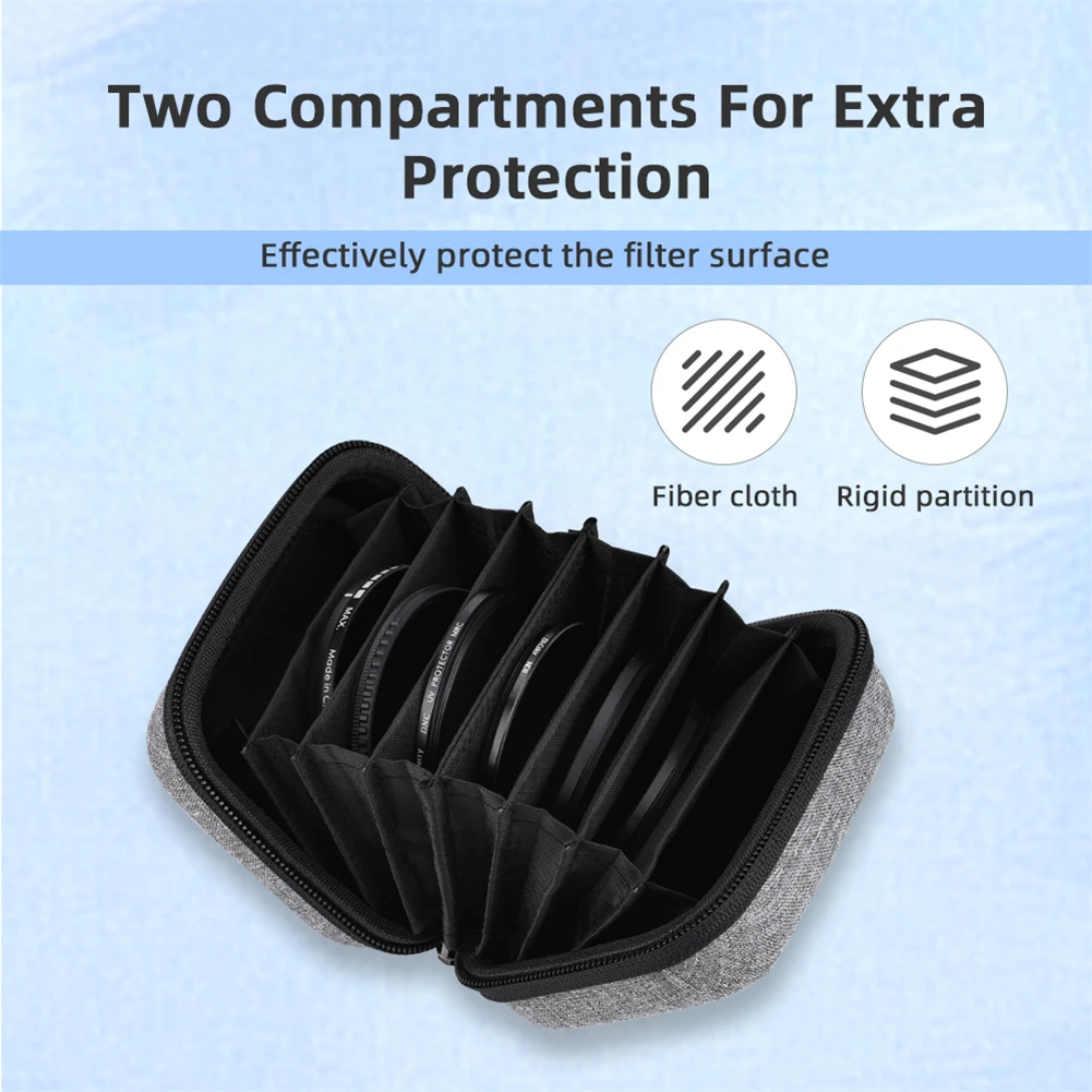 Camera Filter Case Protective Photography Filters Case Organizer Water Resistant Dustproof Camera Filter Case For 8 Filters