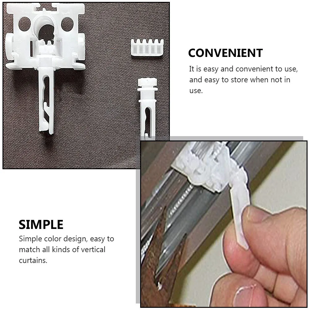 12 conjuntos de peças de reparo de persianas verticais de design simples, práticas para decoração de escritório doméstico, peças de reposição de persianas verticais