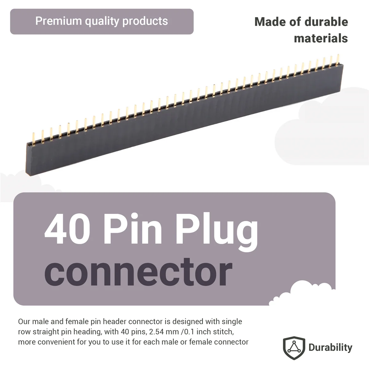 connector 30 Pcs 40 Pin 2.54mm Male & Female Pin headers Plug connector for Prototype Shield