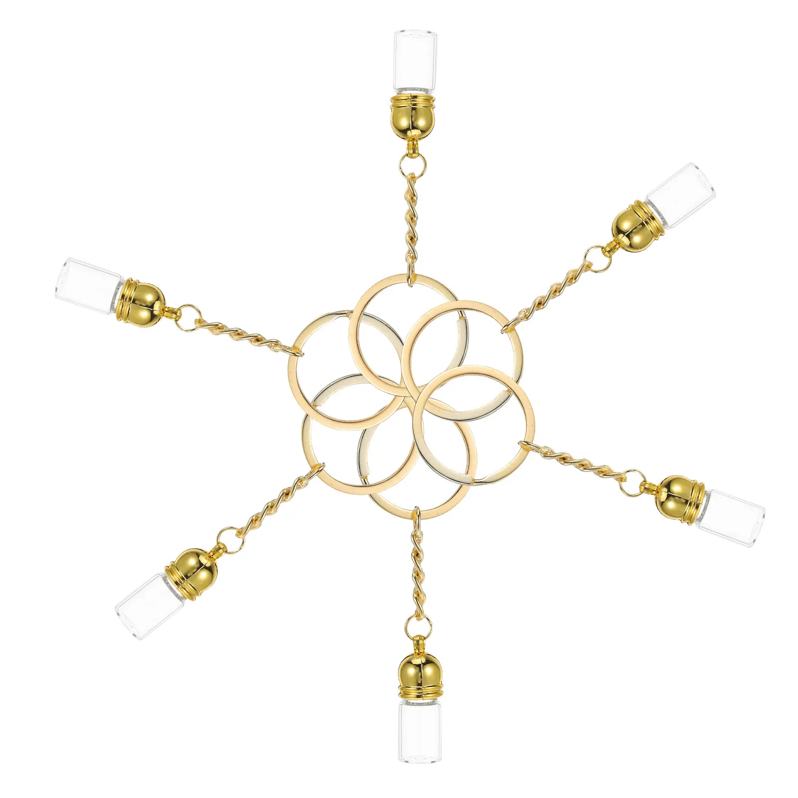 

6Pcs Mini Glass Essential Oil Bottle Keychain Clear Small Tiny Travel Vial Portable Perfume Storage Pendant Mini Glass Bottles