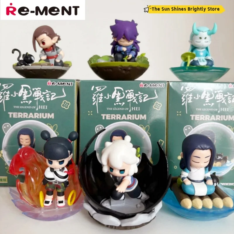 

Re-Ment Original 6Pcs the Legend of Luoxiaohei TERRARIUM Toys Collectible Model Ornaments for Kids Gift Trendy Blind Box