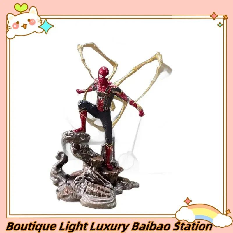 

Аниме-фигурка Marvel Iron Spider-Man, 28 см, с когтями, статуэтка из фильма «Мстители: Война бесконечности», украшение для рабочего стола, коллекционный подарок для фанатов