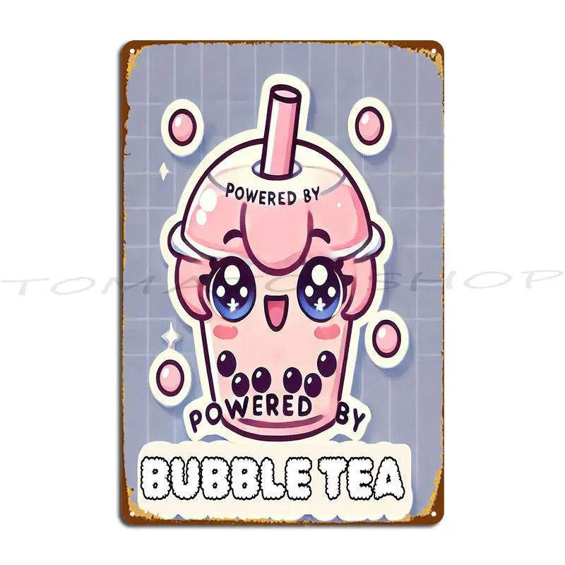 Kawaii Bubble Tea Lover Gift Asian Drinks Cute Anime Metal Sign Club Vintage Personalized Cinema Customize  Tin Sign Poster
