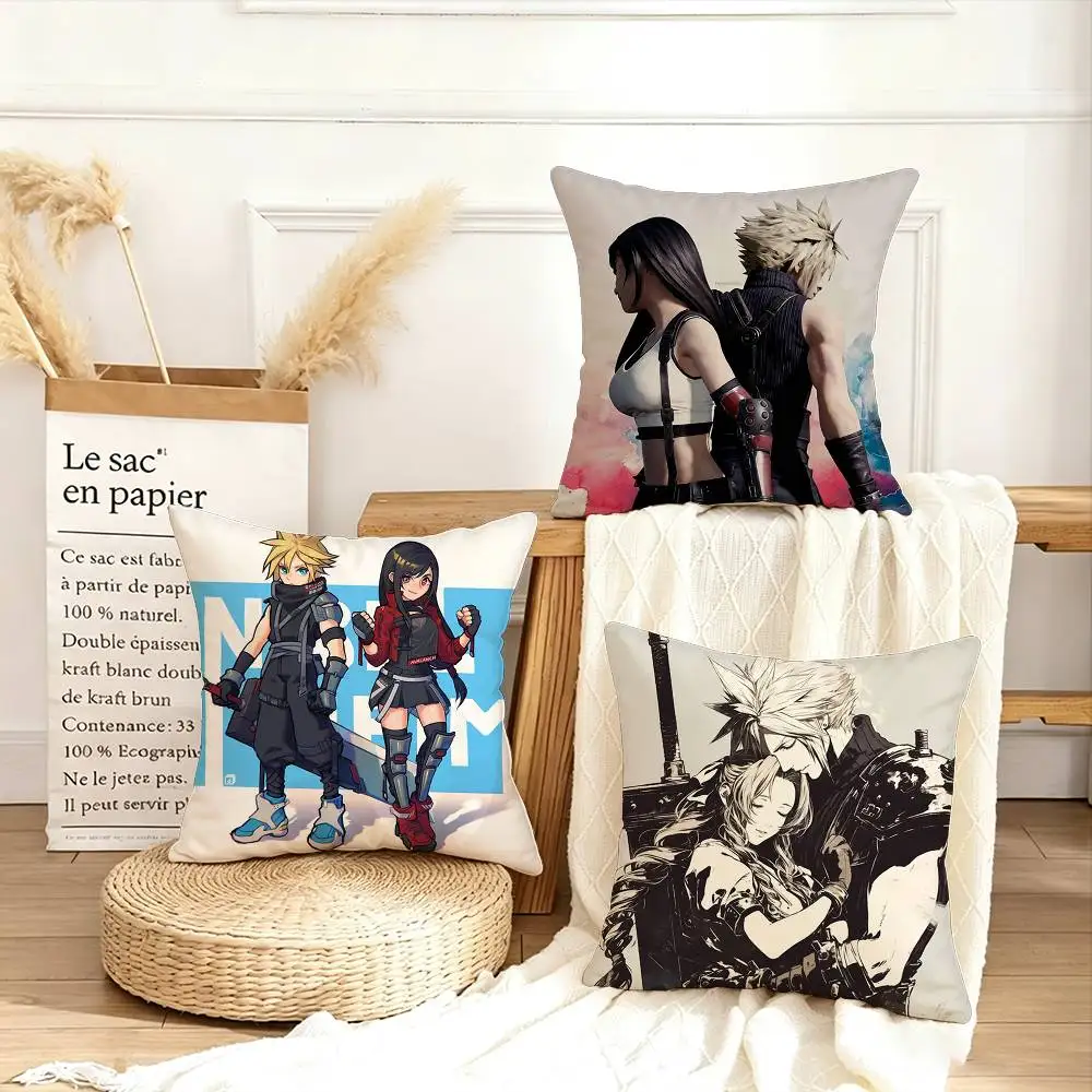

Games Figure Tifa Cloud Strife Various Sizes Square Pillow Case For Car Home Bedchamber Decor