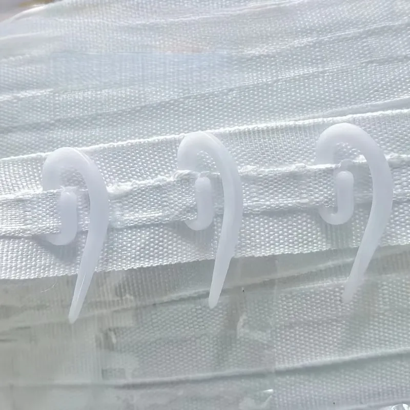 250 pcs Plastic Curtain Hooks Durable Plastic Material, designed for Living Room Curtains, Smooth Sliding Design