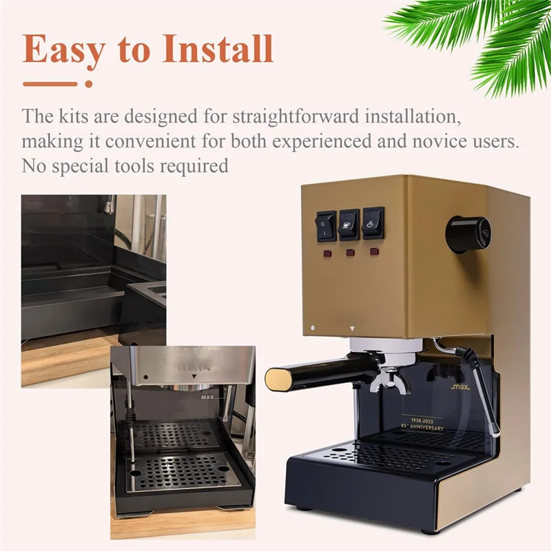 FSLH Low Profile Thin Drip Tray & Hole Steam Tip & Spring Modification Kit, For Gaggia Classic Pro Espresso Coffee Machine