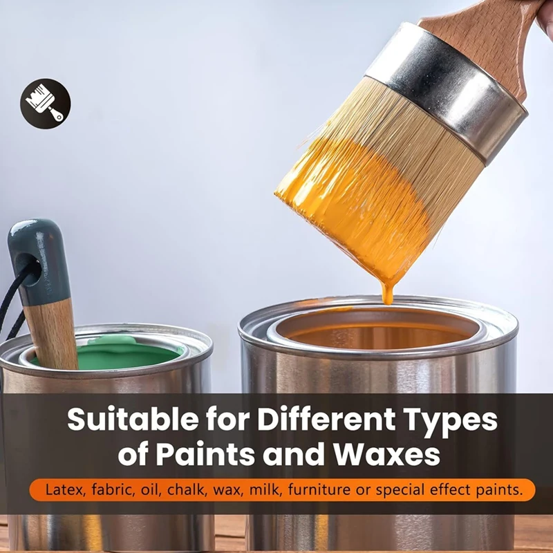 Chalk And Wax Paint Brush, Large Chalk Paint Brush And Small Wax Brush For Chalk Paint,Chalk Paint Brushes For Furniture
