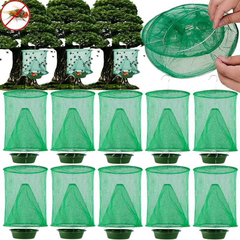Trampas para Moscas, Trampas Plegables de Malla Verde para Insectos Voladores, Atrapa Insectos para Granjas, Establos de Caballos y Huertos