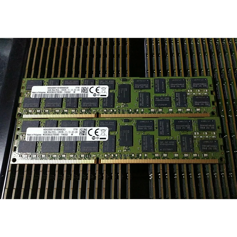 1Pcs M393B2G70EB0-YK0Q2 16GB 2RX4 PC3L-12800R ECC For Samsung Server Memory 16G DDR3L 1600