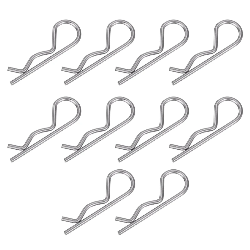 10pcs R Shaped Spring Cotter Pins Steel Hairpin Clips Retaining Rings Assortment set for Stable Hitch Pin Lock DropShipping