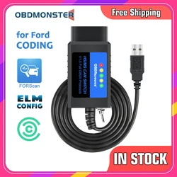 OBDResource ELM327 USB V1.5 FORScan for Ford Mazda Lincoln Mercury Coding ELMconfig FoCCCus HS MS CAN Switch F150 F250 F350 F450