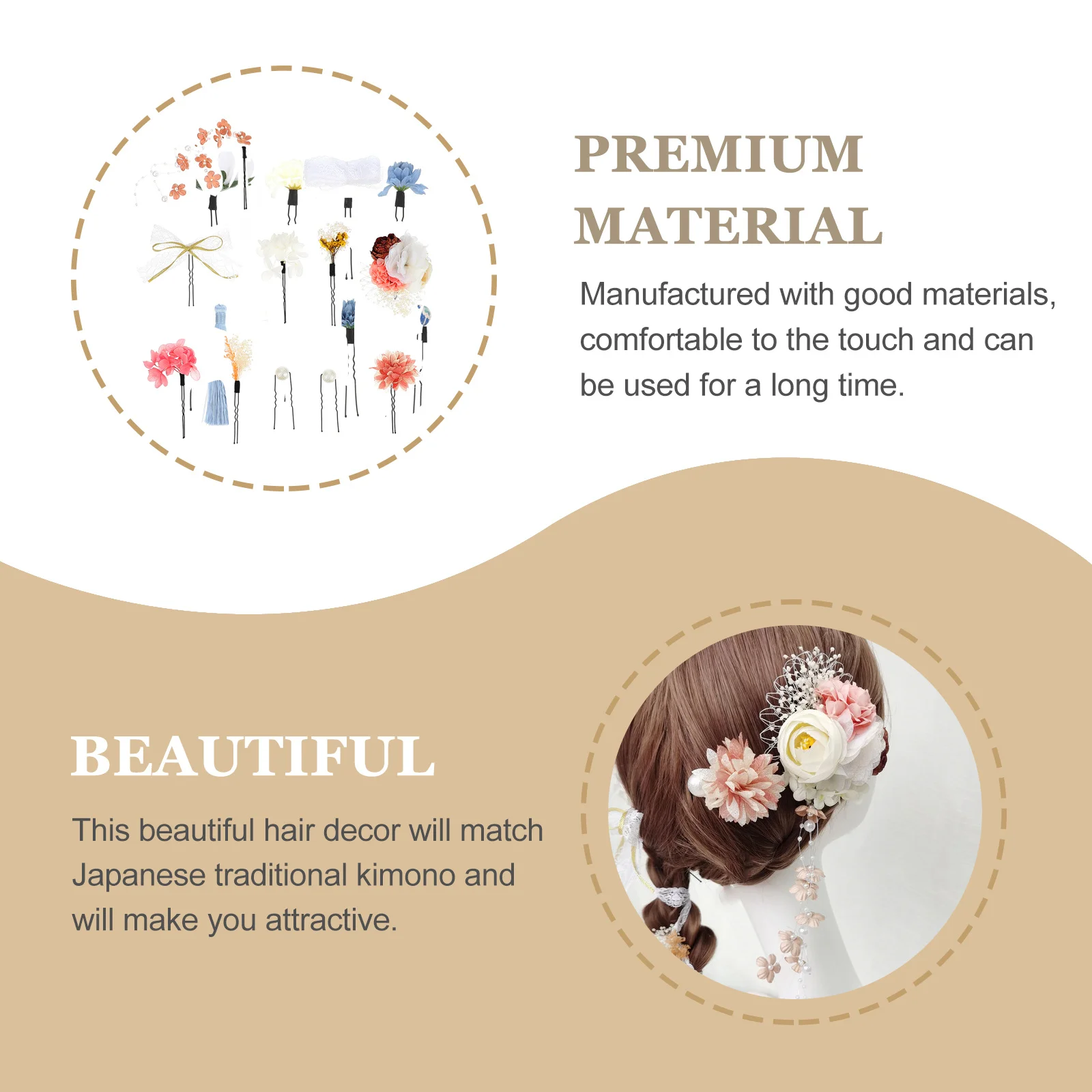 

1 комплект, украшение для волос с имитацией цветка, головной убор Лолиты в японском стиле, U-образная заколка для волос, фестиваль, свадьба, косплей, аксессуар для волос