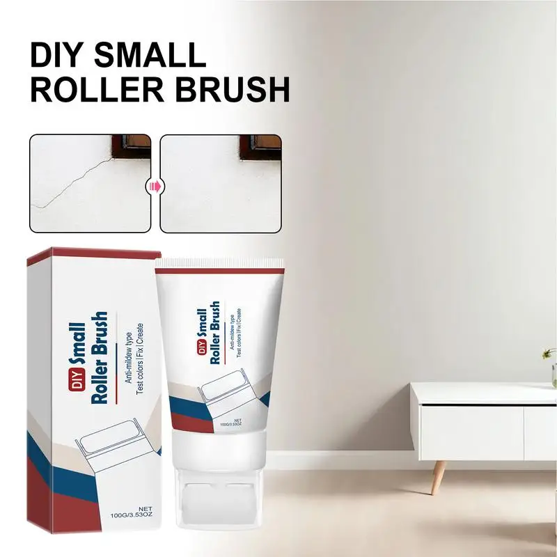 Wall Repair Roller 2 In 1 Wall Roller แปรงทาสีแห้งเร็ว 100g แบบพกพาแปรงลูกกลิ้งทาสีเครื่องมือสําหรับสกปรก