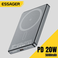 Essager PD 20W Thin Magnetic Wireless Power Bank 5000mAh  Portable Fast Charging External Battery For iPhone 16 15 14 13 12