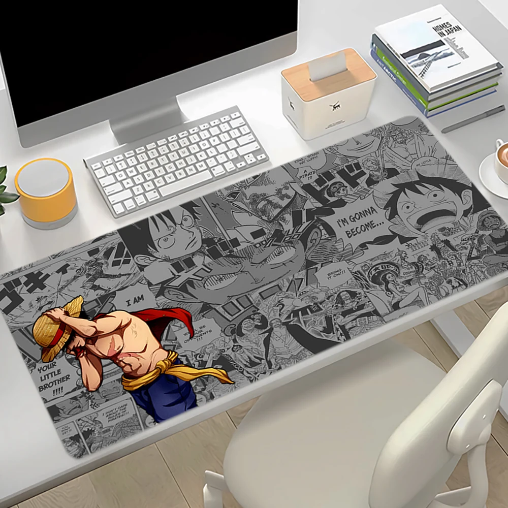 Gaming Mouse Pad XXL O-One Piece Luffy Gamer Home Computer HD Mousepad Cool Keyboard Pad Non-Slip Office Rubber Large Mouse Mats