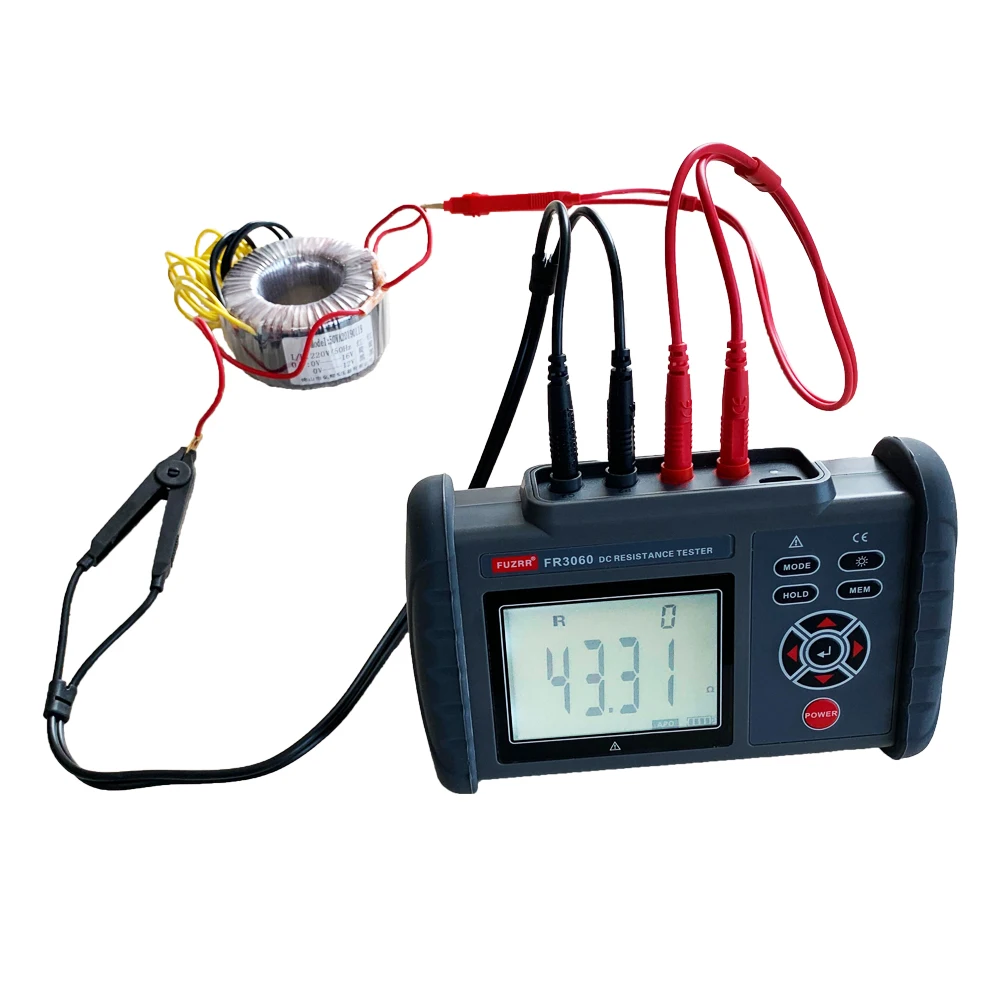 FR3060A High Precision Microhmmeter DC Grounding Low Resistance Tester Portable Four-Wire Transformer Winding Impedance Meter