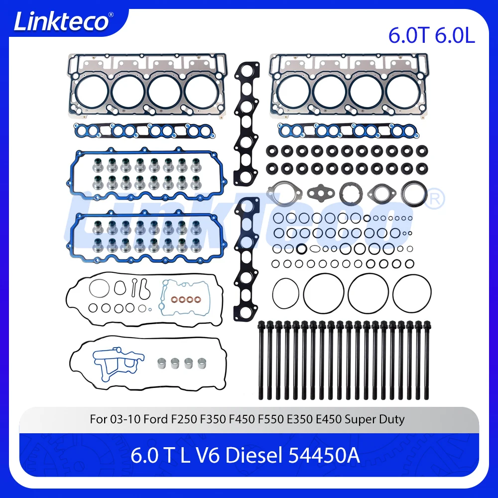 

Engine Part Head Bolts Cylinder Full Gasket Set Fit 6.0 T L V8 Diesel For 03-10 Ford Excursion F250 F350 E350 E450 6.0T 6.0L