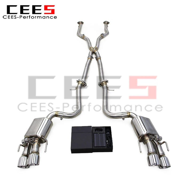 CEES for Lexus RC350 3.5L Stainless Steel Catback Exhaust System Vacuum Valve Muffler with Plated Silver Tips