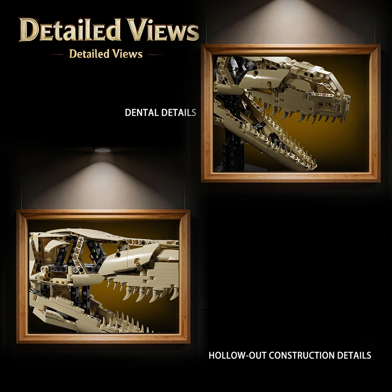 716PCS Raptor Building Blocks Skeleton Toys Sets DIY Assembly Dinosaur Skull Bones Bricks Model Display Ornaments Creative Gifts view 4