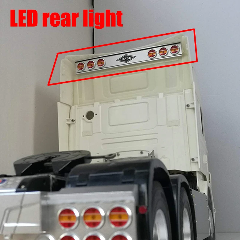 

LED Rear Upper Light Modified with Decorative Spotlight for 1/14 Tamiya RC Truck Trailer Tipper Scania R470 R620 770s R730 DIY