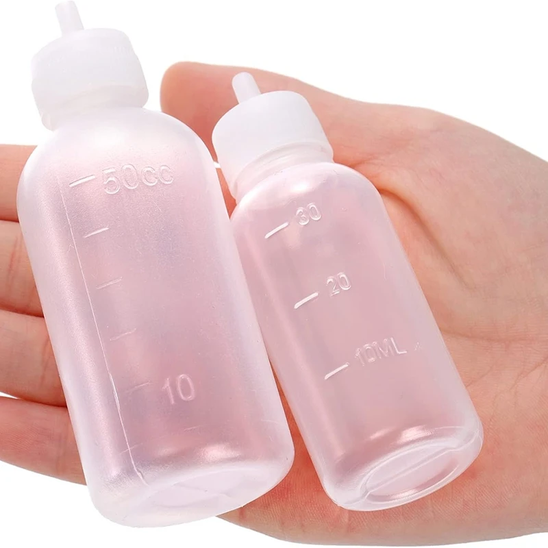 Precision Tip Applicator Glue Bottle, 30Ml And 50Ml Plastic Syringe Bottle Squeezable Bottlefor Paint Quilling Craft