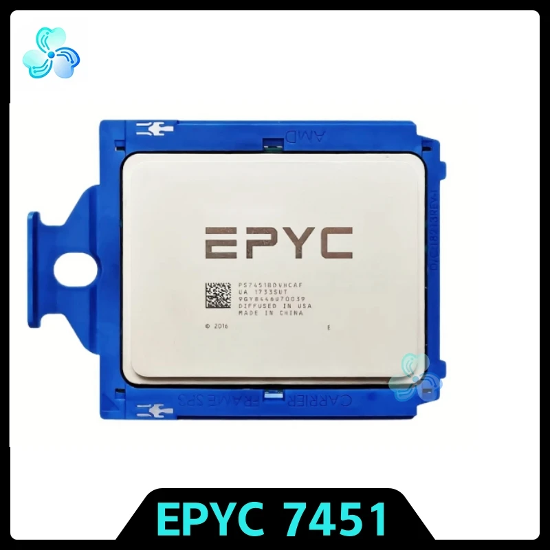 EPYC 7451 CPU 2.3GHz 24-Cores 48-Thread 64MB 180W LGA-4094 Official Unlocked Server CPU Processor Socket SP3 EPYC7451 Naples