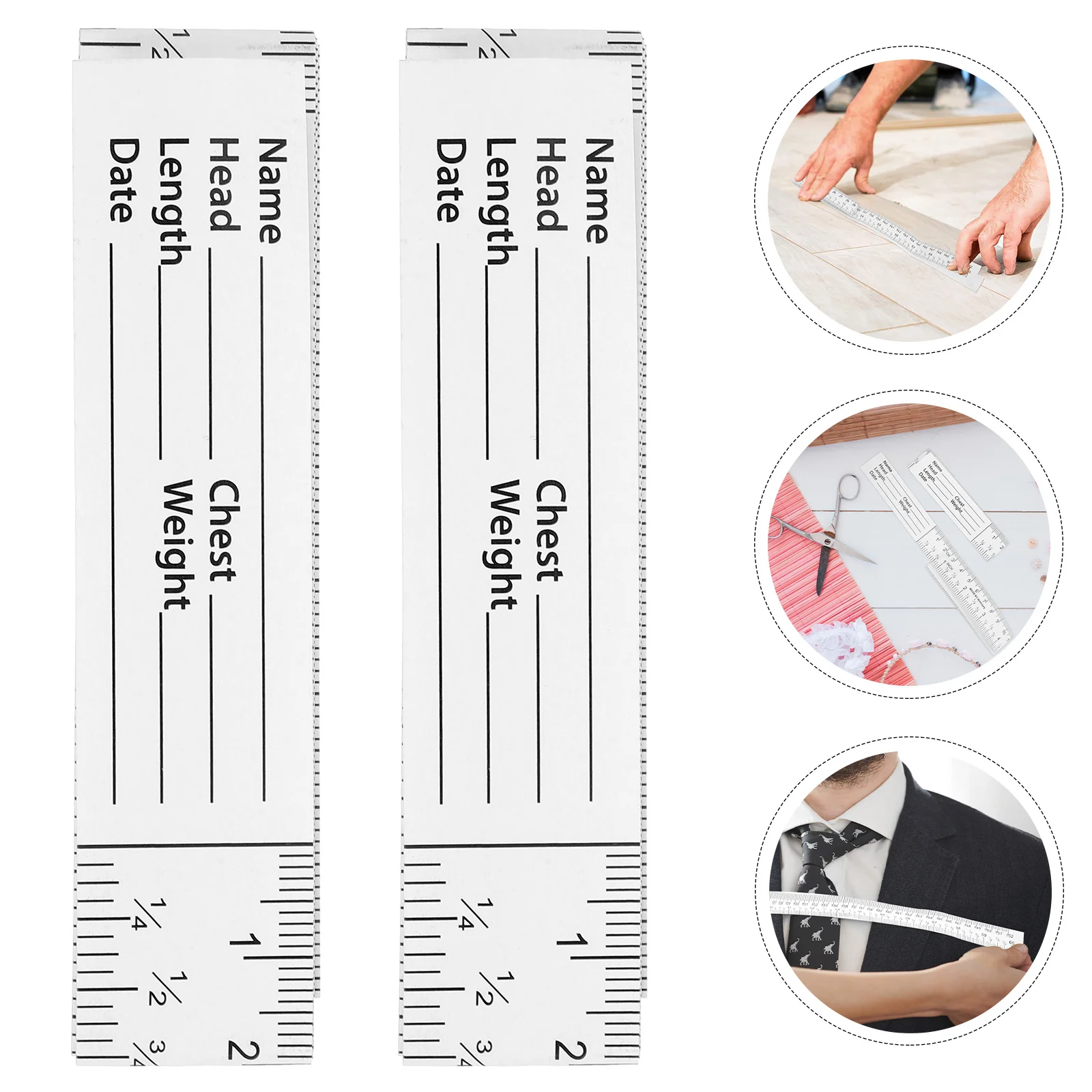 

10Pcs 1.5m Dual Metric Imperial Paper Tape Measure Clear Scale Durable Tailor Sewing Body Weight Loss Craft Supplies