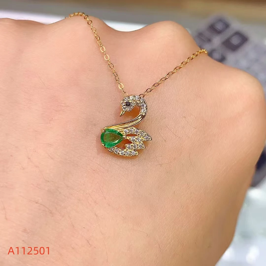 

Fine Jewelry Natural Colombian Emerald Women's Pendant S925 Pure Silver Inlaid High Clarity Support Test Birthday New Year' Gift