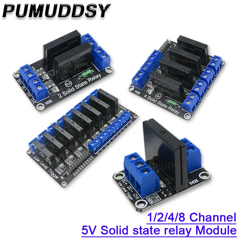 5V DC Relay Module 1/2/4/8 Channel Solid State Low Level G3MB-202P Relay SSR AVR DSP for arduino Diy Kit