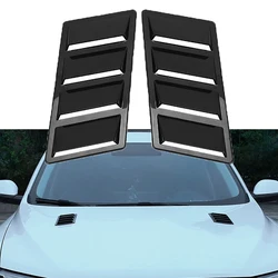 Un paio di coperture di sfiato del cofano cornice universale per auto cornice per flusso d'aria presa d'aria paletta per cofano decorazione per auto adesivi decorazione Styling nero