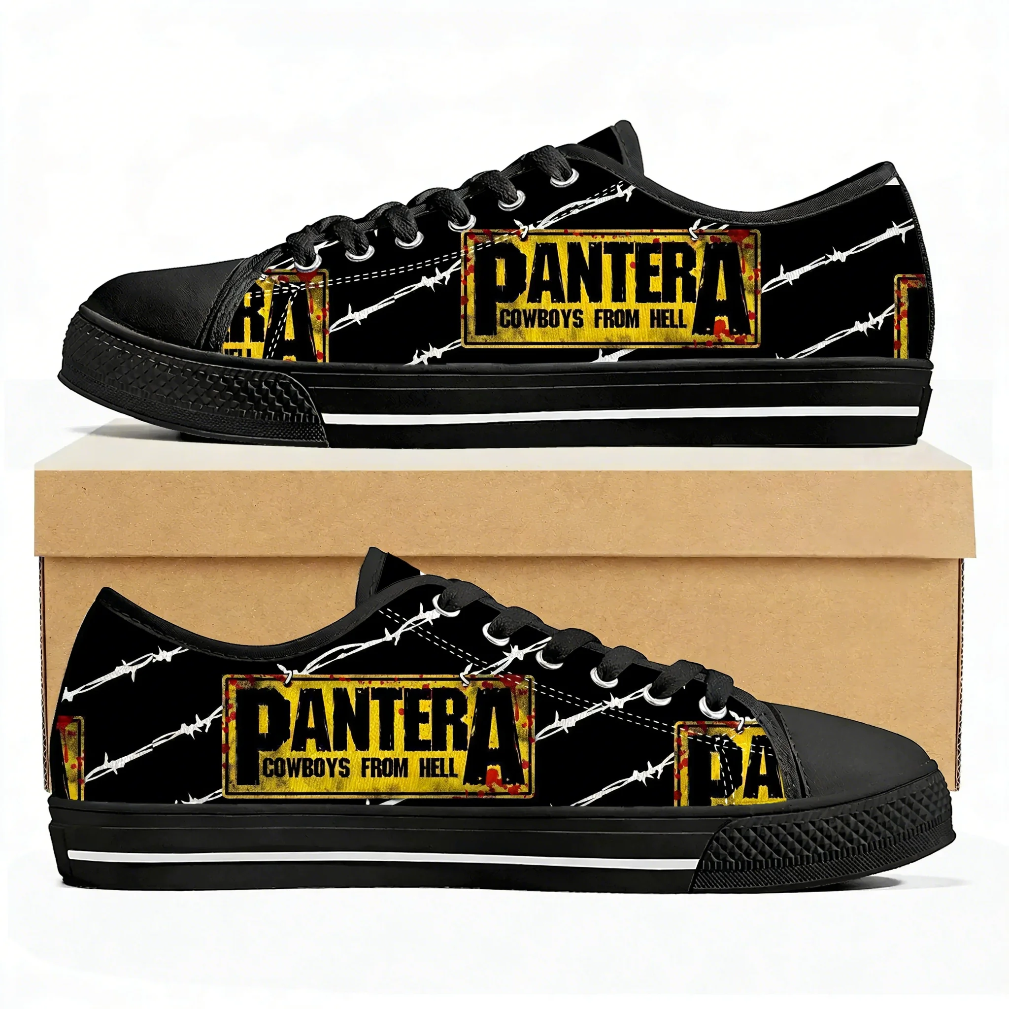 

Pantera Metal Band Pop Low Top High Quality Sneakers Mens Women Teenager Canvas Sneaker Casual Couple Shoes Custom Shoes
