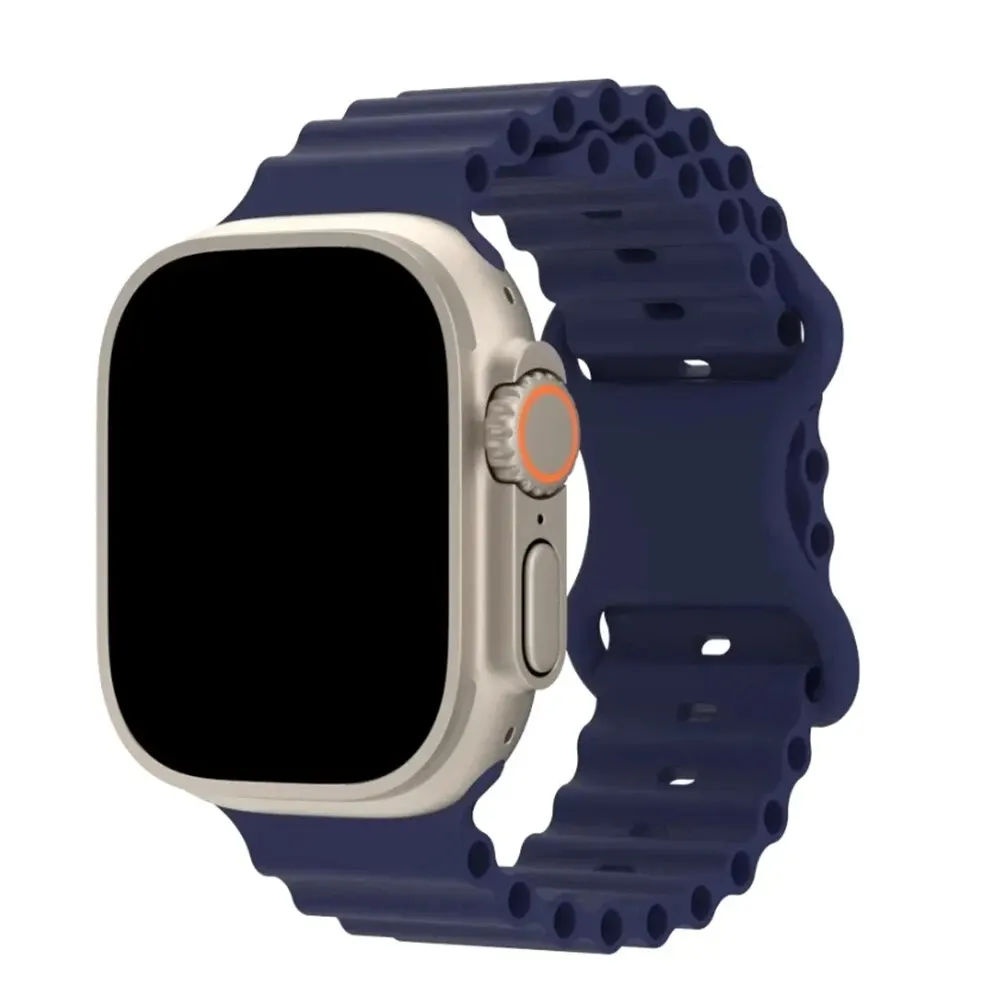 Ocean siliconen bandje voor Apple Watch Ultra 3 2 1 49mm ademende armband polsband serie 9 8 7 6 5 4 SE 45mm 44mm 42mm bandjes
