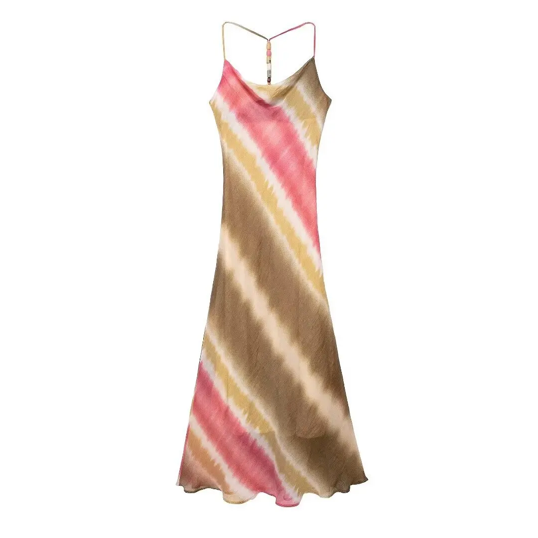 Women's Tie Dye Lingerie Style MIDI Dress