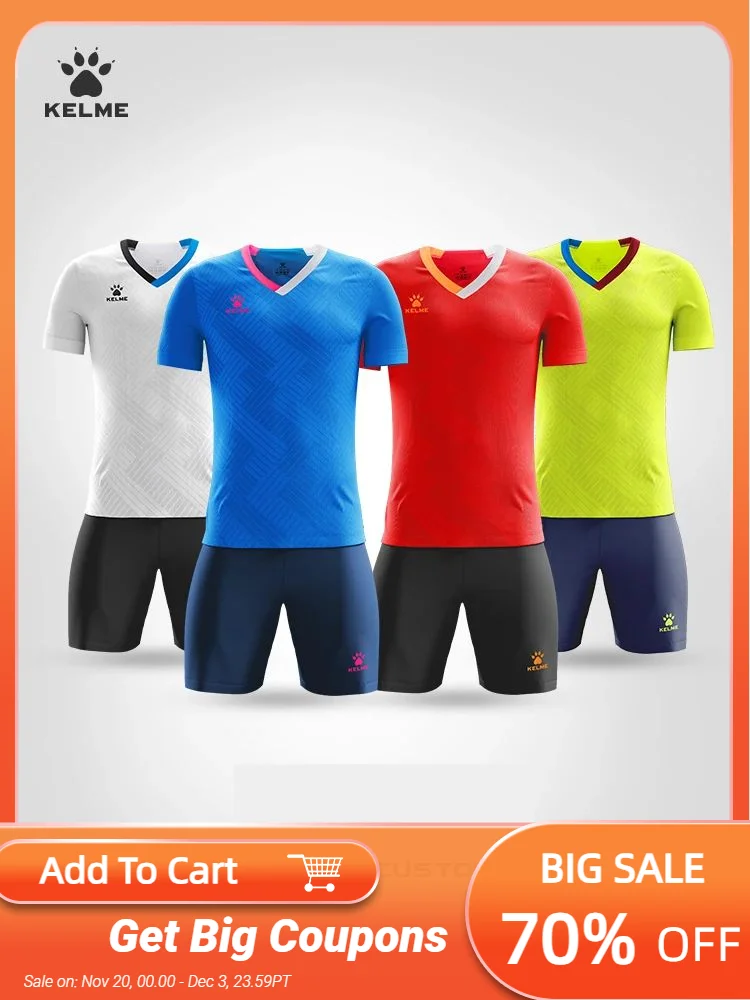 

KELME's New Football Jersey Suit Team Competition Training Jersey Can Be Printed With V-Neck Customize Soccer Jersey 8251ZB1005