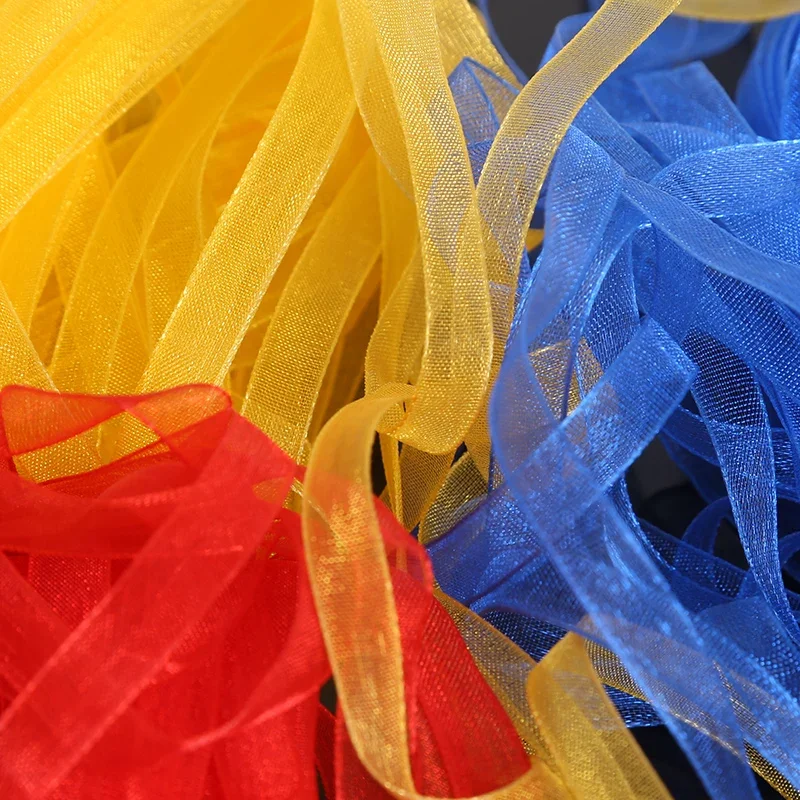 10 미터 6mm Organza 리본 결혼 선물 포장 휴일 파티 홈 장식 용품 DIY 의류 봉제 보조 재료