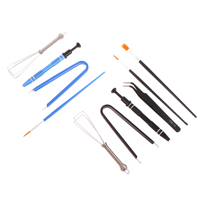 1 Set Mechanical Keyboard Cleaning Tool Kit Metal Keycap Puller Stem Holder Switch Puller Lubrication Pen Lube Brush with Bag
