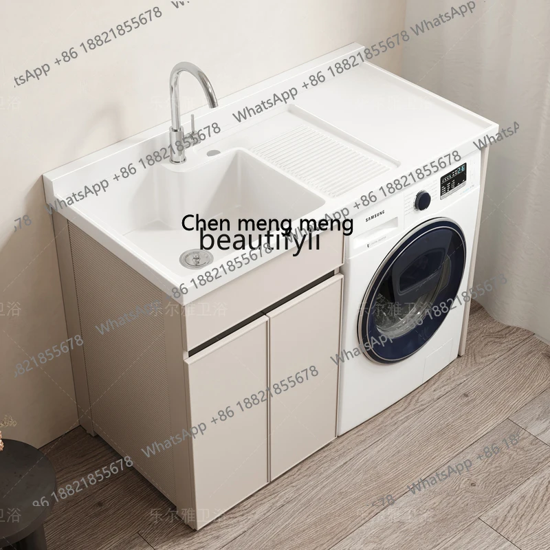 scn8617 plus-Sized Basin Pool Alumimum Washing Machine Cabinet Balcony Combination Partner Washing Machine Sink Pool Wash Wardro
