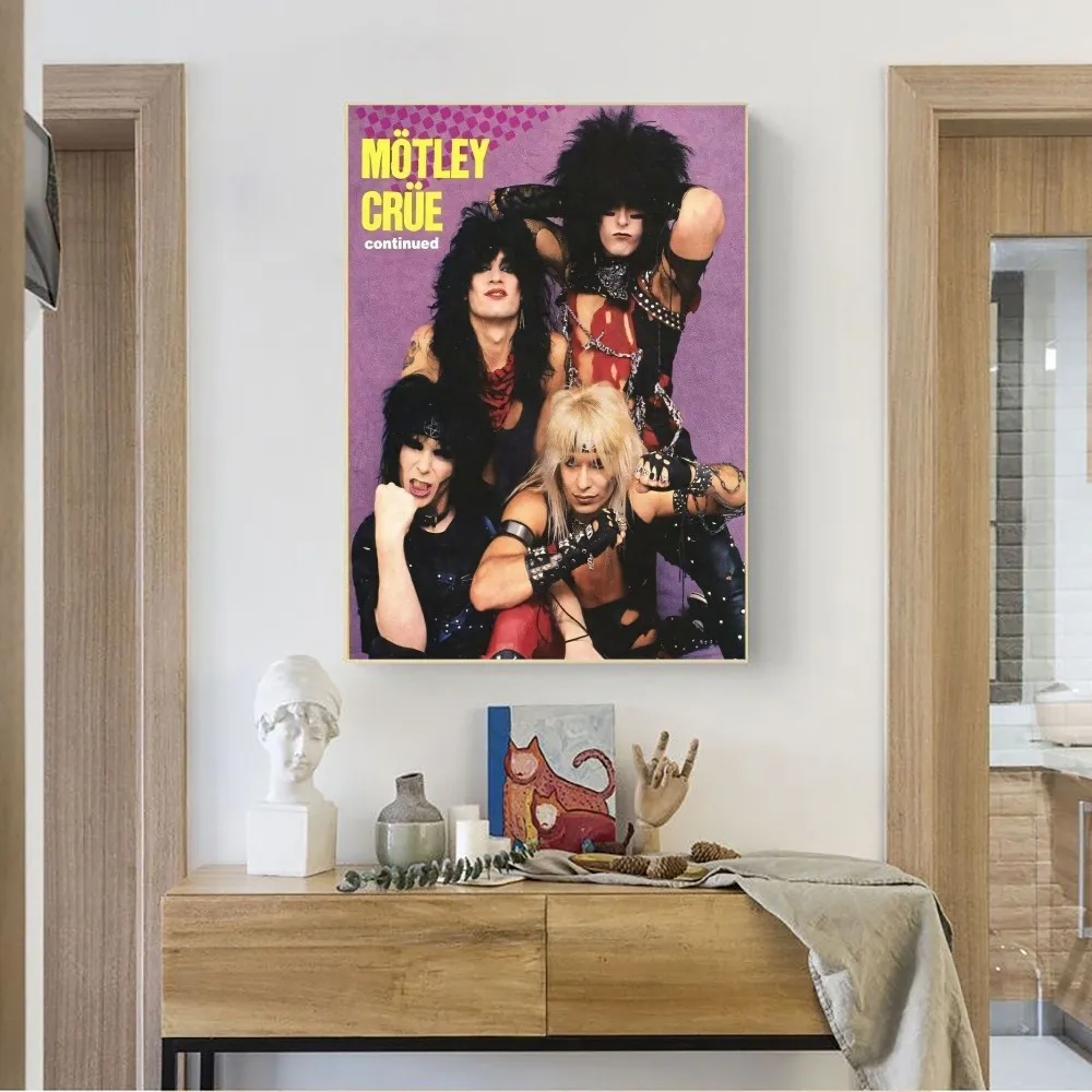 Popular Band Motley_Crues-Retro Poster No Framed Kraft Club Bar Paper Vintage Poster Wall Art Painting Bedroom Study Stickers