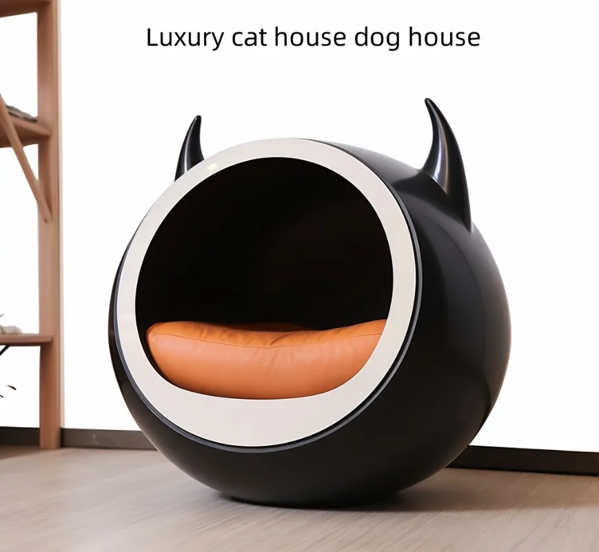 2024 New high quality light luxury cat dog house four seasons 3D print pet cat house