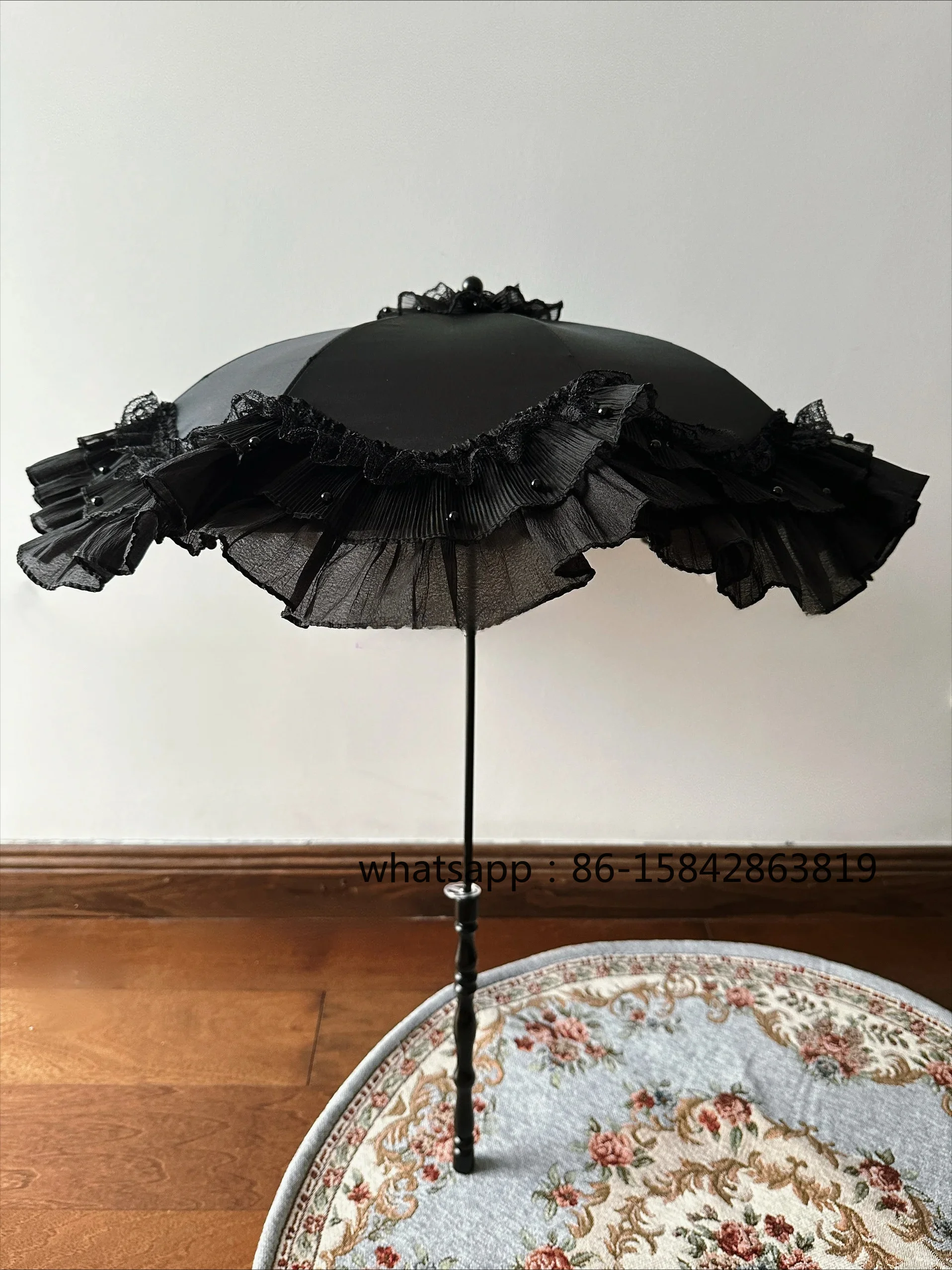 Original Handmade Luo Umbrella Dark Gothic Style Lolita Photography Matching Props Wedding Photography Umbrella Halloween Props