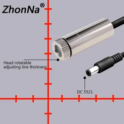 660nm czerwony ze skalą moduł laserowy CrossLine głowica szklana soczewka z możliwością ustawiania ostrości regulowana diodaśrednica przemysłowa 12mm instrumenty optyczne