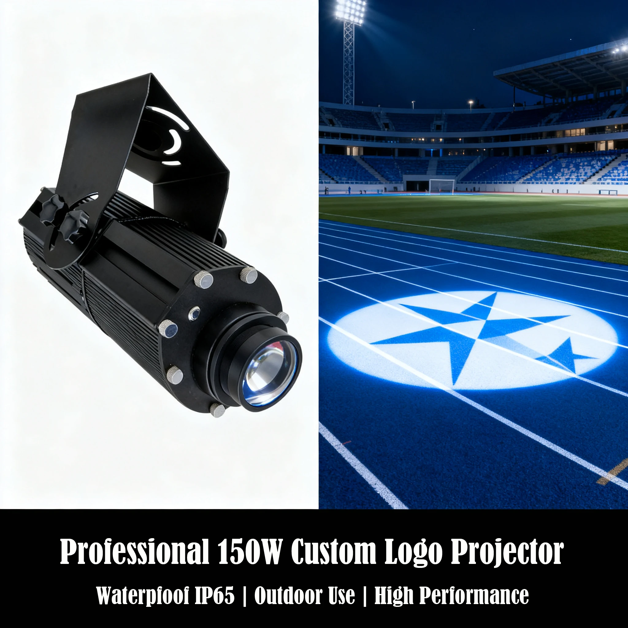 150W Outdoor Rotating Gobo Projector - Personalized Christmas Pattern Wall Light for Mall, Plaza, Festival Decor | Holiday Lamp